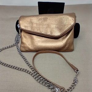 HOBO INTERNATIONAL GOLD MINI CROSSBODY BAG